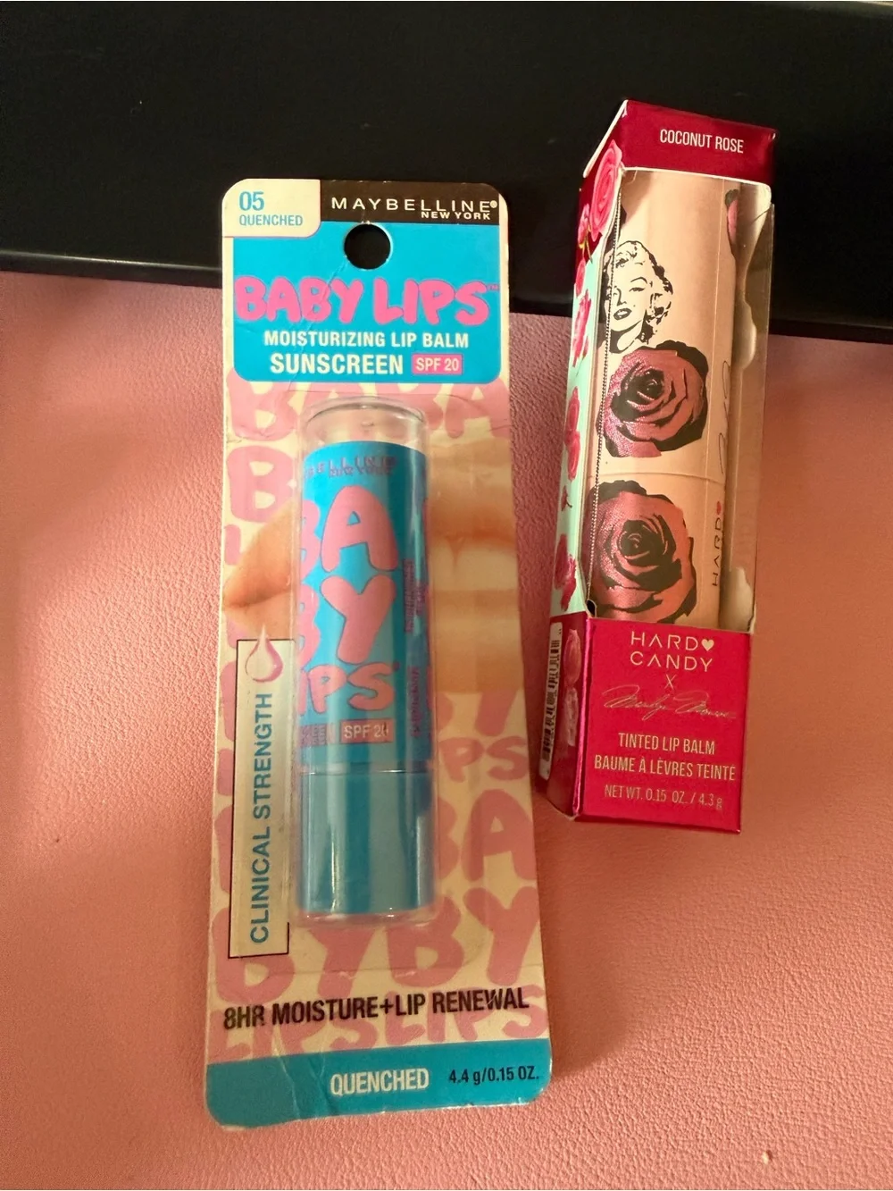 Hard Candy Marilyn Monroe Lip Balm & Baby lips moisturizing lip balm